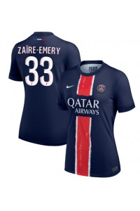 Paris Saint-Germain Warren Zaire-Emery #33 Voetbaltruitje Thuis tenue Dames 2024-25 Korte Mouw